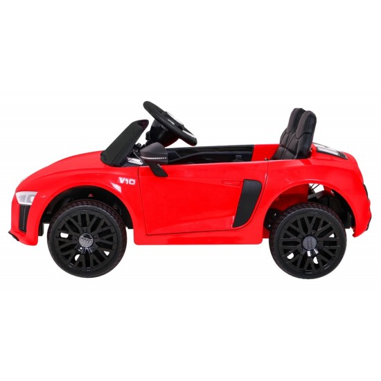 JOKO Elektrické autíčko AUDI R8, penové kolesá, kožené sedadlo, červené