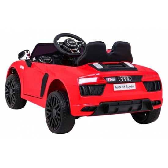 JOKO Elektrické autíčko AUDI R8, penové kolesá, kožené sedadlo, červené