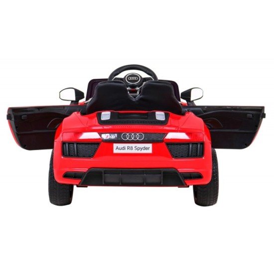 JOKO Elektrické autíčko AUDI R8, penové kolesá, kožené sedadlo, červené