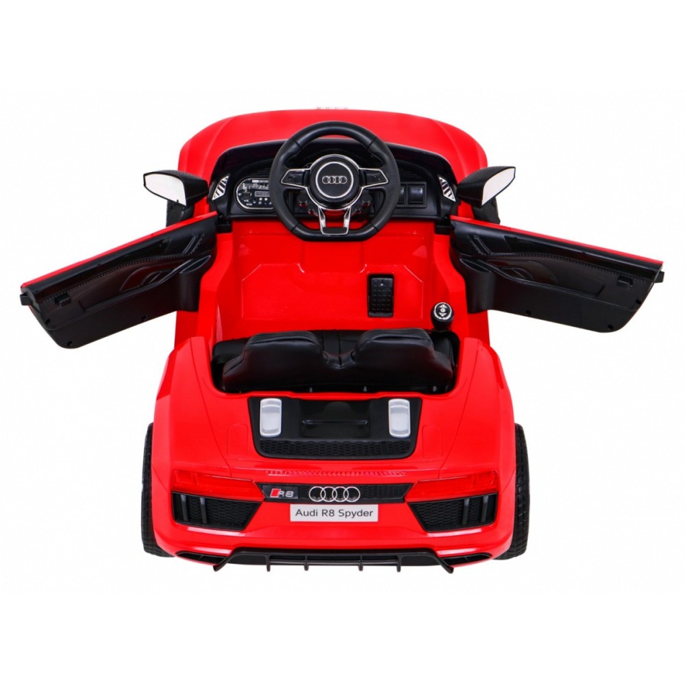 JOKO Elektrické autíčko AUDI R8, penové kolesá, kožené sedadlo, červené