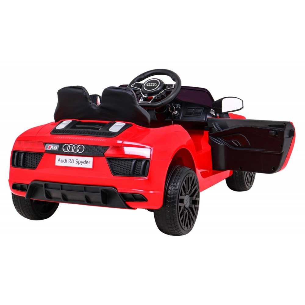 JOKO Elektrické autíčko AUDI R8, penové kolesá, kožené sedadlo, červené
