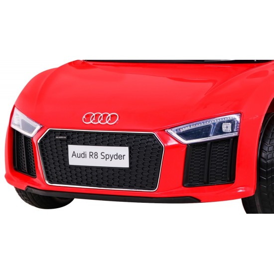 JOKO Elektrické autíčko AUDI R8, penové kolesá, kožené sedadlo, červené