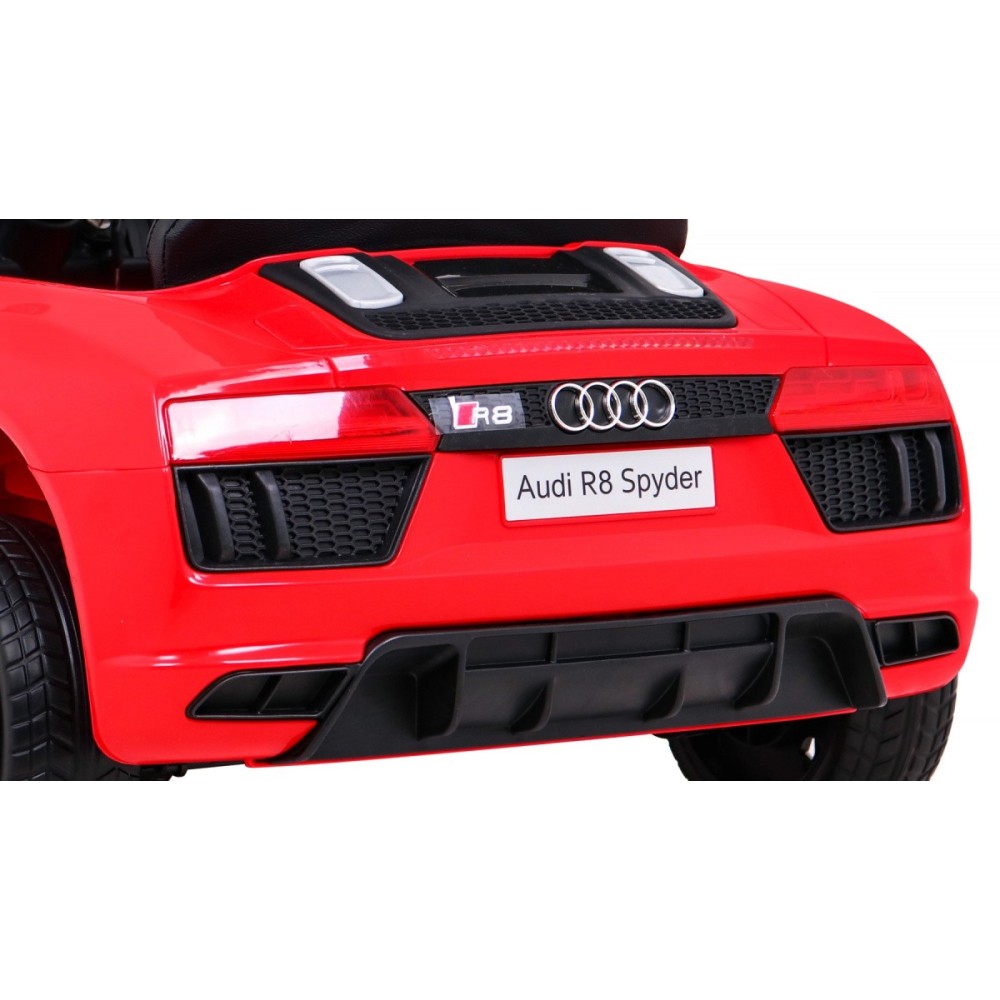 JOKO Elektrické autíčko AUDI R8, penové kolesá, kožené sedadlo, červené