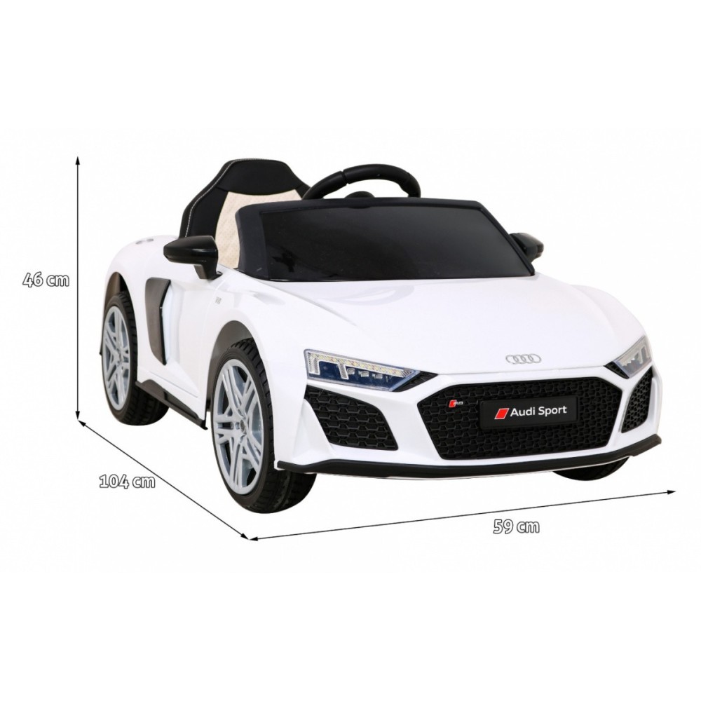 JOKO Elektrické autíčko AUDI R8 LIFT, kožené sedadlo, penové kolesá, biele