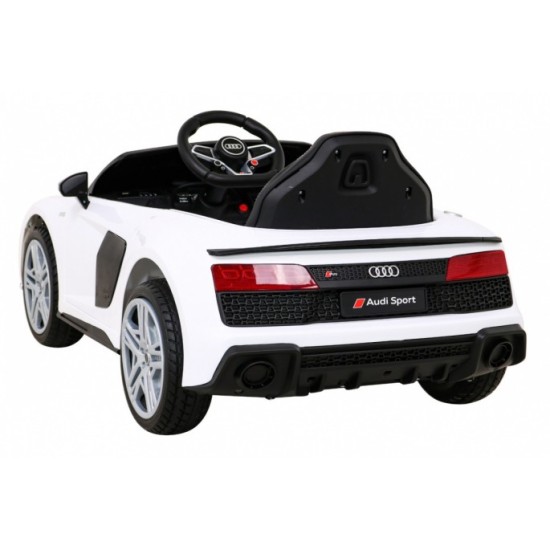 JOKO Elektrické autíčko AUDI R8 LIFT, kožené sedadlo, penové kolesá, biele