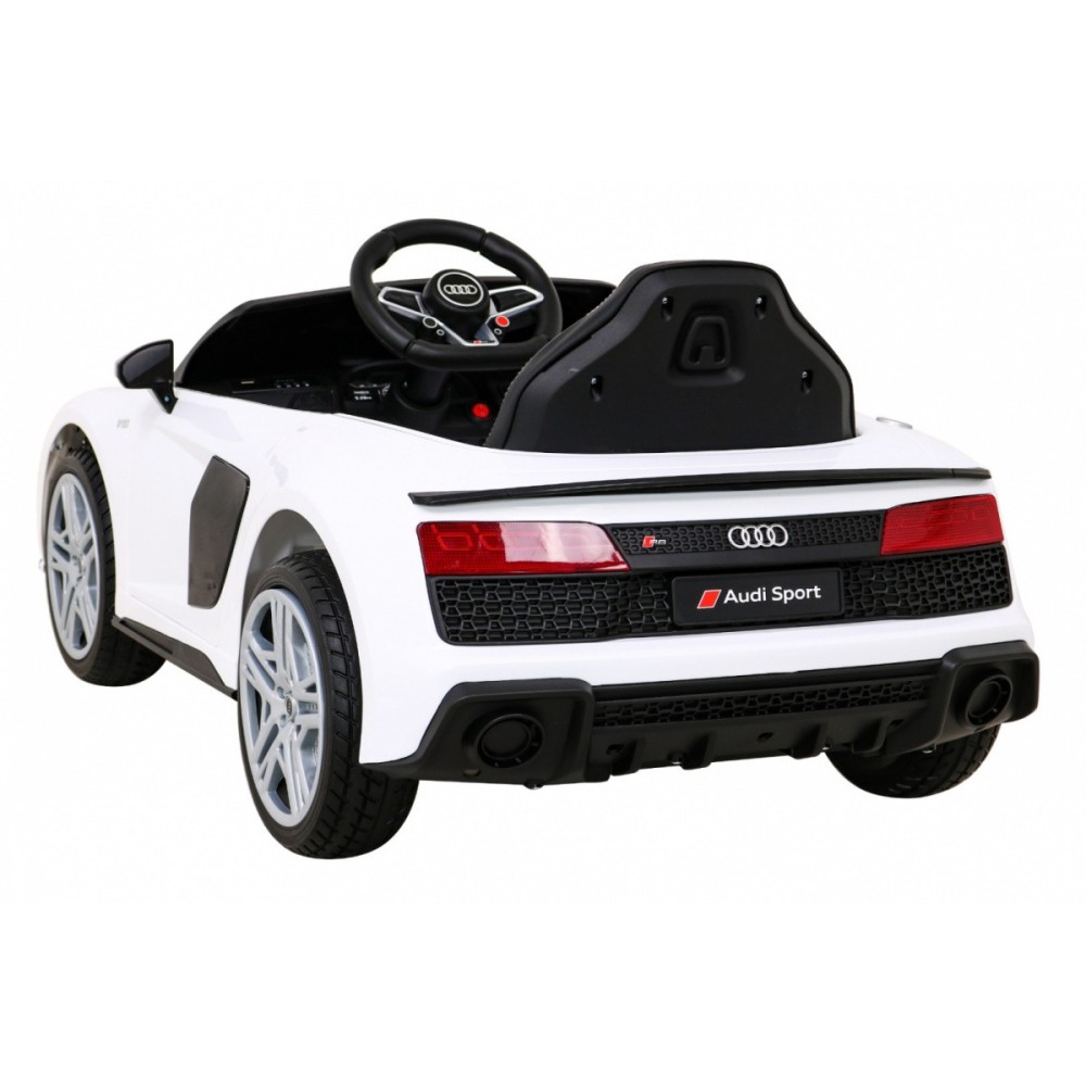 JOKO Elektrické autíčko AUDI R8 LIFT, kožené sedadlo, penové kolesá, biele