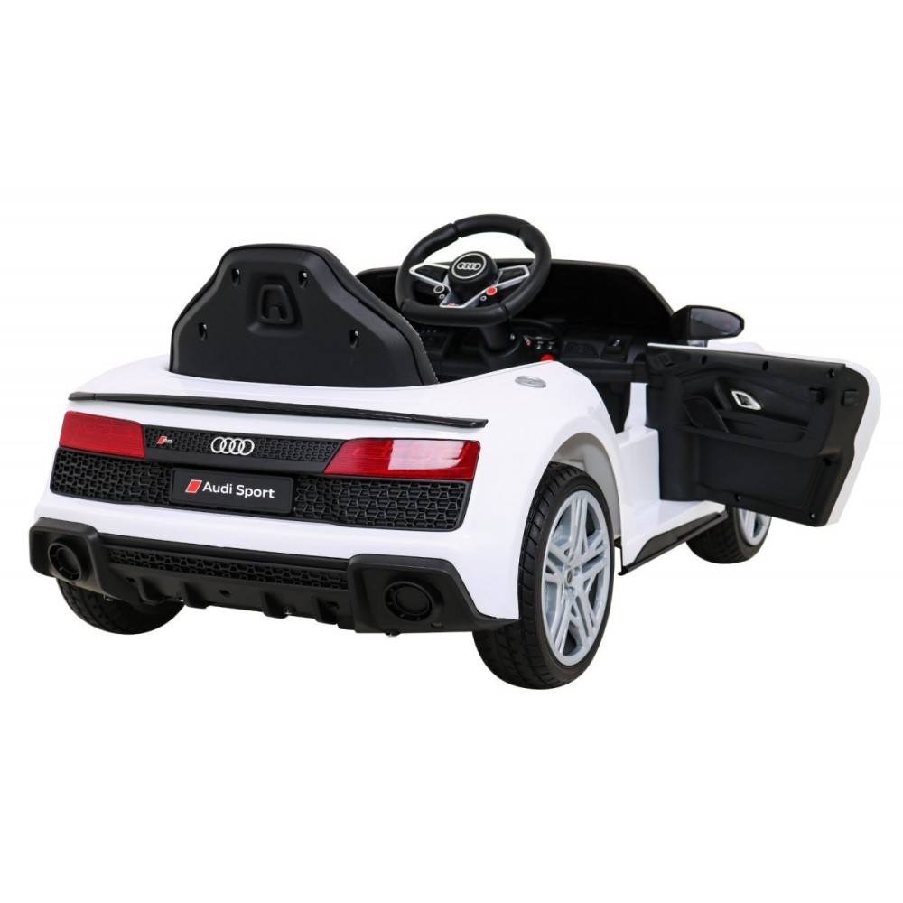 JOKO Elektrické autíčko AUDI R8 LIFT, kožené sedadlo, penové kolesá, biele
