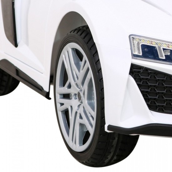 JOKO Elektrické autíčko AUDI R8 LIFT, kožené sedadlo, penové kolesá, biele