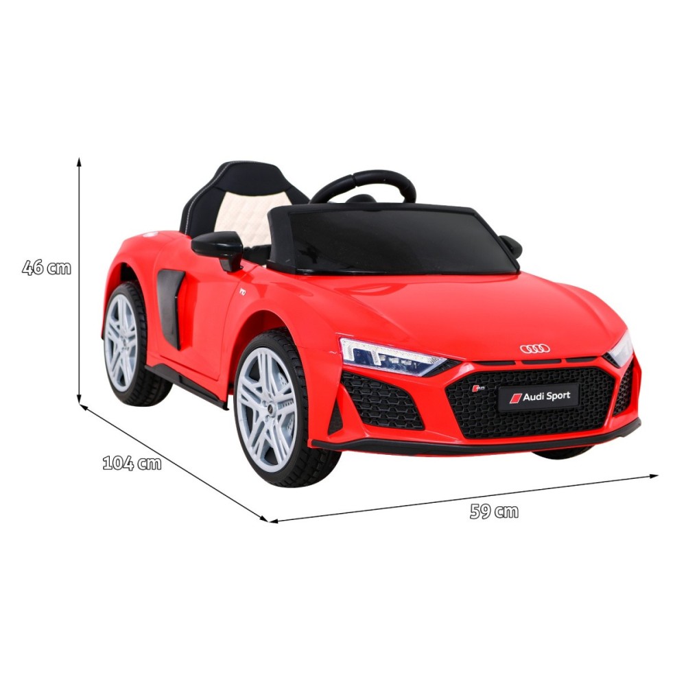 JOKO Elektrické autíčko AUDI R8 LIFT, kožené sedadlo, penové kolesá, červené