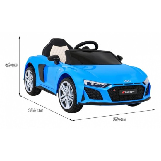 JOKO Elektrické autíčko AUDI R8 LIFT, kožené sedadlo, penové kolesá, modré