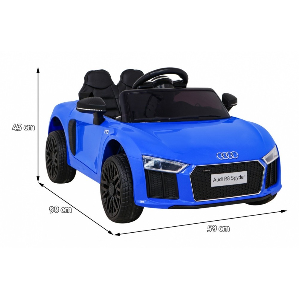 JOKO Elektrické autíčko AUDI R8, penové kolesá, kožené sedadlo, modré