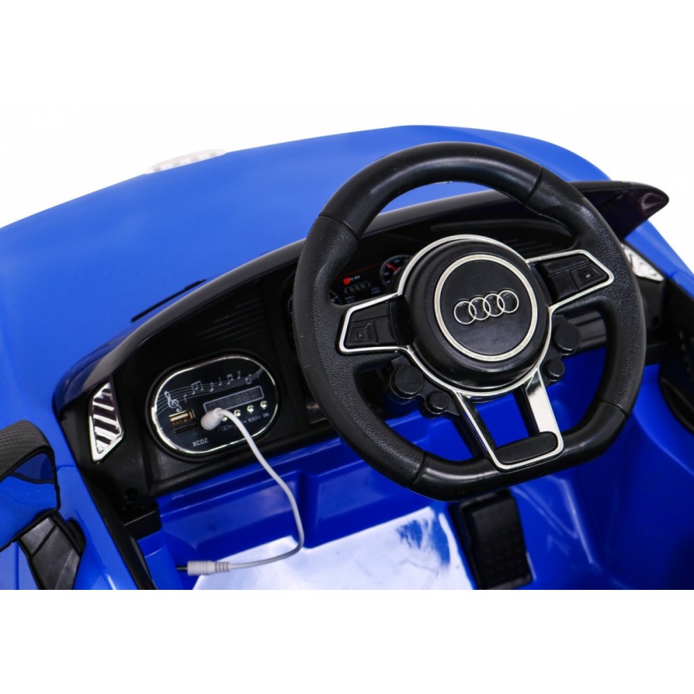 JOKO Elektrické autíčko AUDI R8, penové kolesá, kožené sedadlo, modré