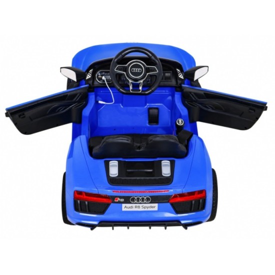 JOKO Elektrické autíčko AUDI R8, penové kolesá, kožené sedadlo, modré