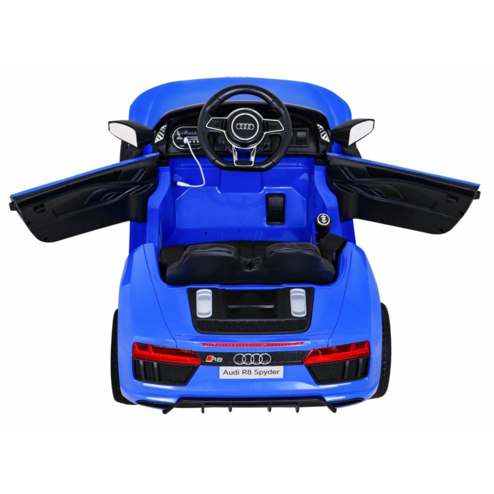 JOKO Elektrické autíčko AUDI R8, penové kolesá, kožené sedadlo, modré