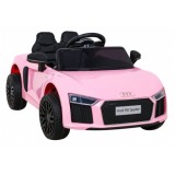JOKO Elektrické autíčko AUDI R8, penové kolesá, kožené sedadlo, ružové