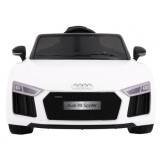 JOKO Elektrické autíčko Audi R8 Spyder, kožené sedadlo, penové kolesá, FM rádio, odpružené, biele