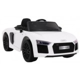 JOKO Elektrické autíčko Audi R8 Spyder, kožené sedadlo, penové kolesá, FM rádio, odpružené, biele