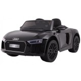 JOKO Elektrické autíčko Audi R8 Spyder, Lakované, kožené sedadlo, penové kolesá, FM rádio, odpružené, čierne