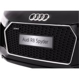 JOKO Elektrické autíčko Audi R8 Spyder, Lakované, kožené sedadlo, penové kolesá, FM rádio, odpružené, čierne