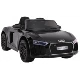 JOKO Elektrické autíčko Audi R8 Spyder, Lakované, kožené sedadlo, penové kolesá, FM rádio, odpružené, čierne