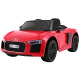 Elektrické autíčko Audi R8 Spyder, Lakované, kožené sedadlo, penové kolesá, FM rádio, odpružené, červené
