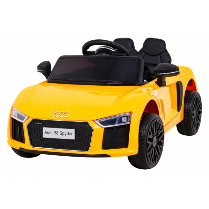 JOKO Elektrické autíčko AUDI R8, penové kolesá, kožené sedadlo, žlté