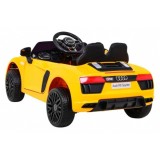 JOKO Elektrické autíčko AUDI R8, penové kolesá, kožené sedadlo, žlté
