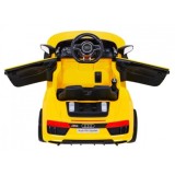 JOKO Elektrické autíčko AUDI R8, penové kolesá, kožené sedadlo, žlté