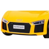 JOKO Elektrické autíčko AUDI R8, penové kolesá, kožené sedadlo, žlté
