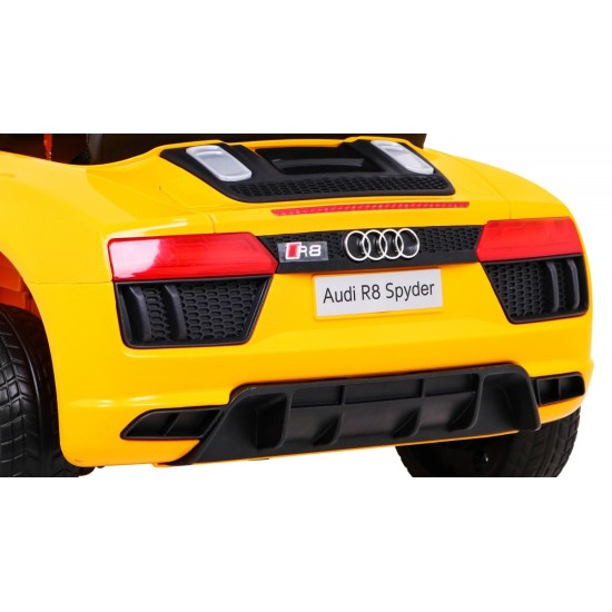JOKO Elektrické autíčko AUDI R8, penové kolesá, kožené sedadlo, žlté