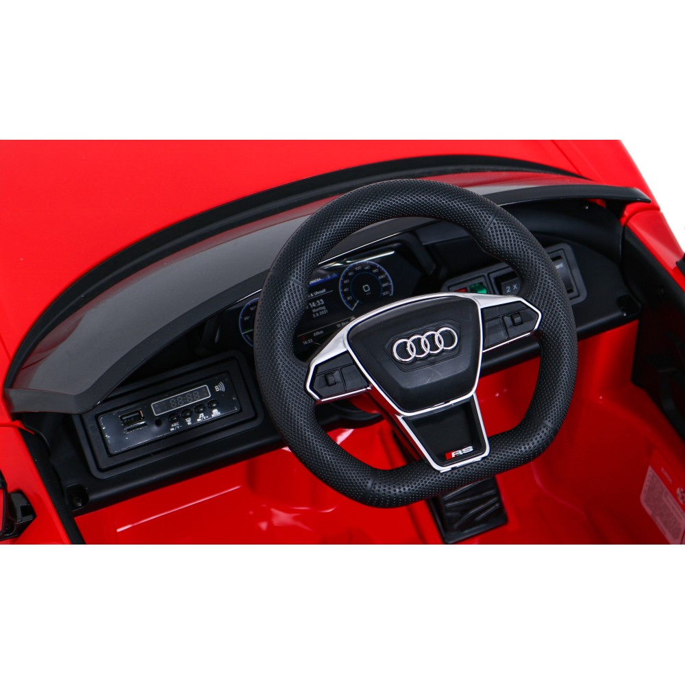 JOKO Elektrické autíčko Audi RS E-Tron GT 4x4, penové kolesá, Rádio, kožené sedadlo, červené