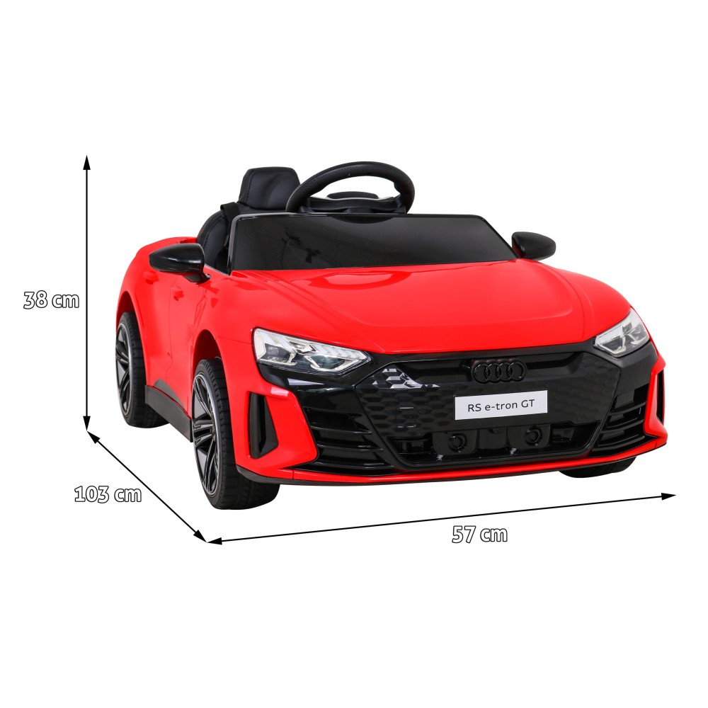 JOKO Elektrické autíčko Audi RS E-Tron GT 4x4, penové kolesá, Rádio, kožené sedadlo, červené