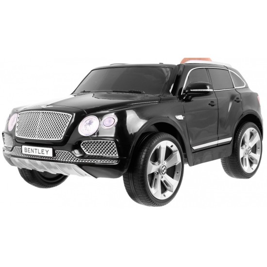 JOKO Elektrické autíčko Bentley Bentayga, penové kolesá, kožené sedadlo, FM rádio, čierne