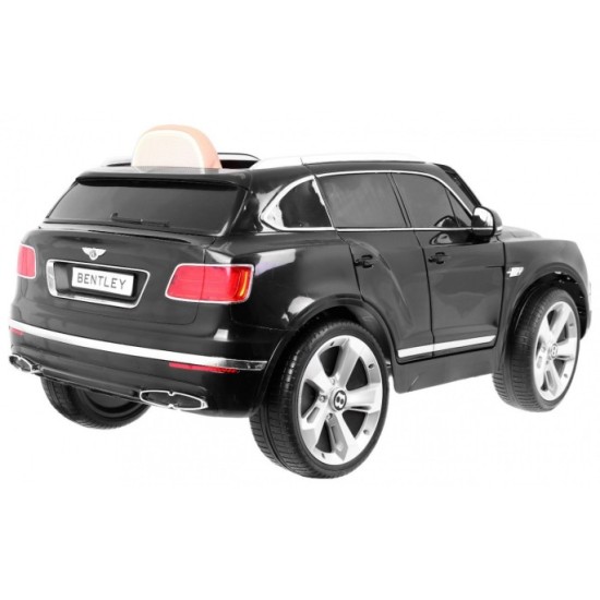 JOKO Elektrické autíčko Bentley Bentayga, penové kolesá, kožené sedadlo, FM rádio, čierne
