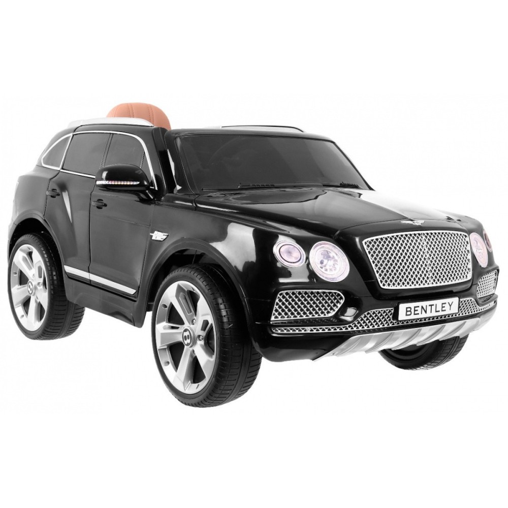 JOKO Elektrické autíčko Bentley Bentayga, penové kolesá, kožené sedadlo, FM rádio, čierne