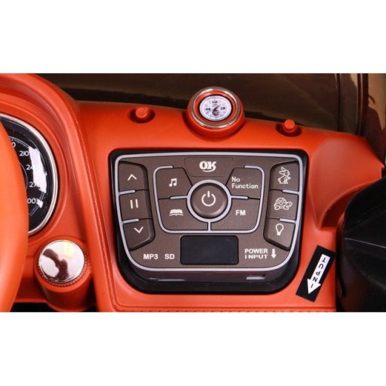 JOKO Elektrické autíčko Bentley Bentayga, penové kolesá, kožené sedadlo, FM rádio, čierne