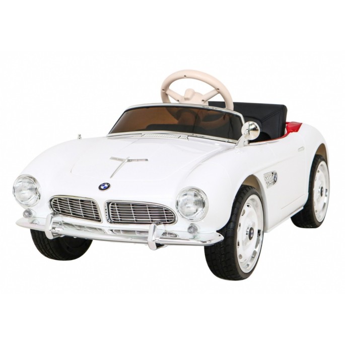 JOKO Elektrické autíčko BMW 507 Retro, penové kolesá, kožené sedadlo, USB, MP3, biele