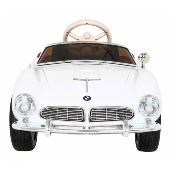 JOKO Elektrické autíčko BMW 507 Retro, penové kolesá, kožené sedadlo, USB, MP3, biele
