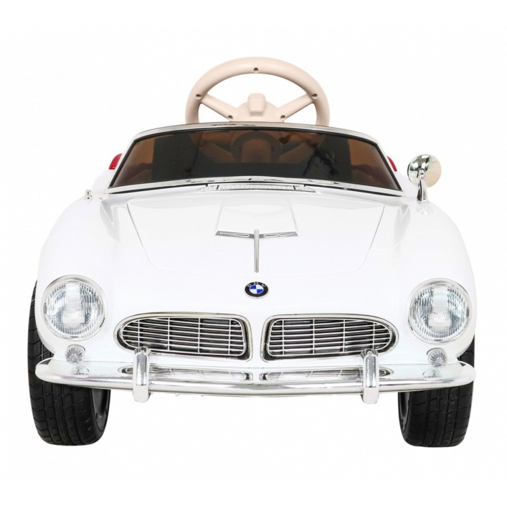 JOKO Elektrické autíčko BMW 507 Retro, penové kolesá, kožené sedadlo, USB, MP3, biele