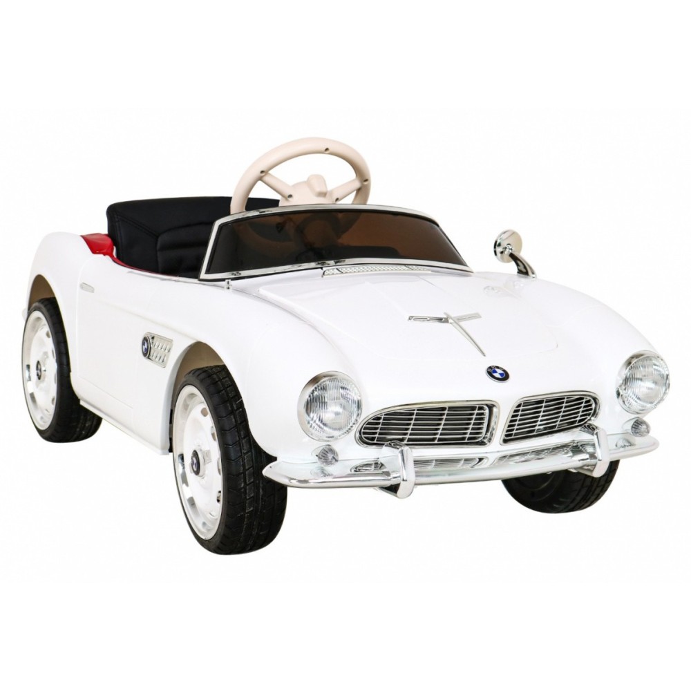 JOKO Elektrické autíčko BMW 507 Retro, penové kolesá, kožené sedadlo, USB, MP3, biele