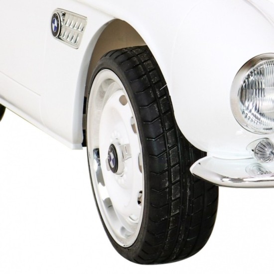 JOKO Elektrické autíčko BMW 507 Retro, penové kolesá, kožené sedadlo, USB, MP3, biele