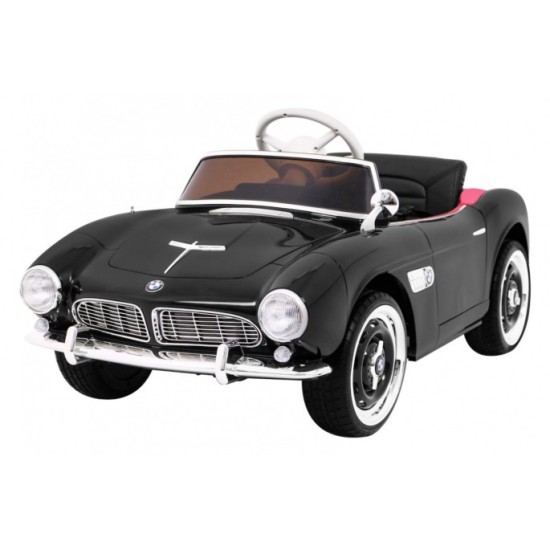 JOKO Elektrické autíčko BMW 507 Retro, penové kolesá, kožené sedadlo, USB, MP3, čierne