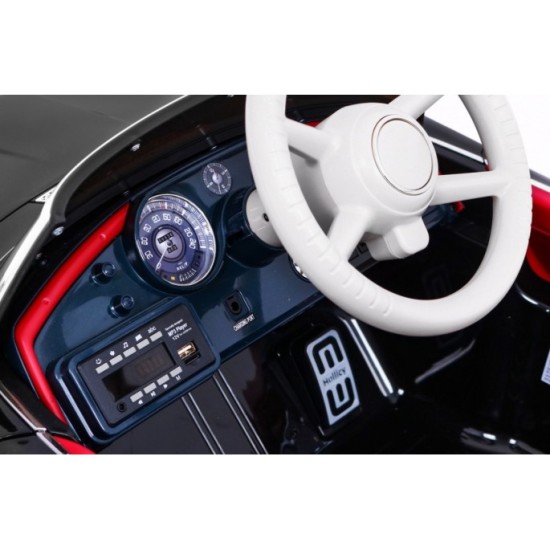 JOKO Elektrické autíčko BMW 507 Retro, penové kolesá, kožené sedadlo, USB, MP3, čierne
