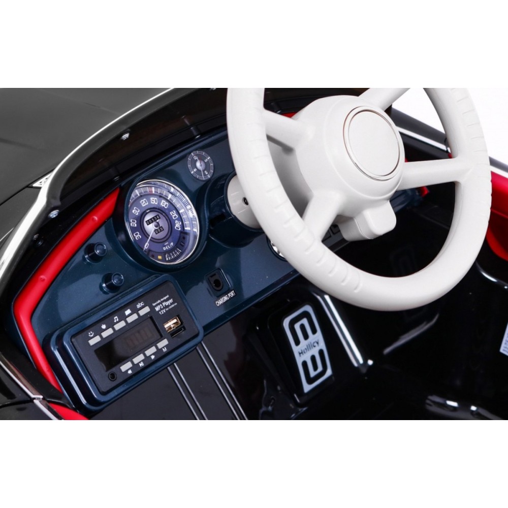 JOKO Elektrické autíčko BMW 507 Retro, penové kolesá, kožené sedadlo, USB, MP3, čierne