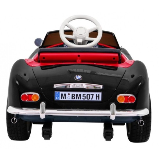 JOKO Elektrické autíčko BMW 507 Retro, penové kolesá, kožené sedadlo, USB, MP3, čierne