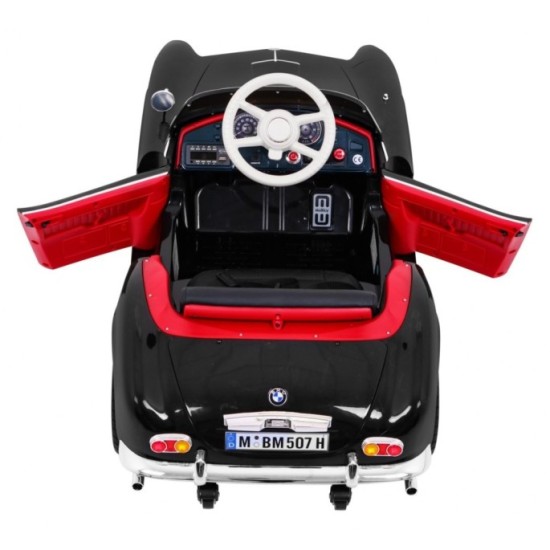 JOKO Elektrické autíčko BMW 507 Retro, penové kolesá, kožené sedadlo, USB, MP3, čierne