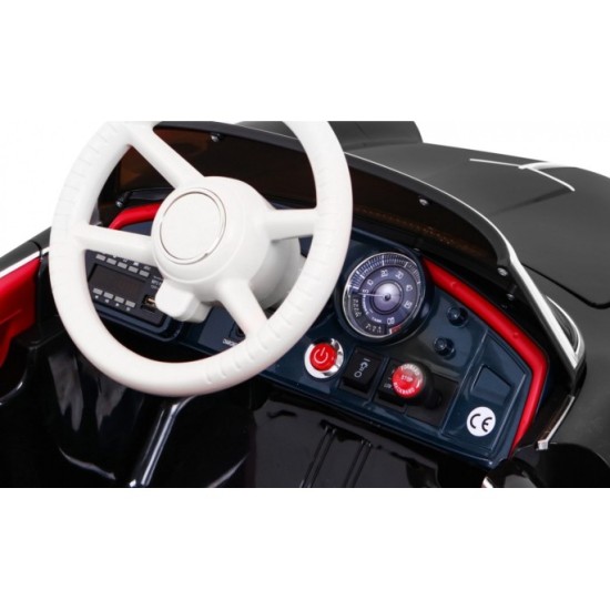 JOKO Elektrické autíčko BMW 507 Retro, penové kolesá, kožené sedadlo, USB, MP3, čierne