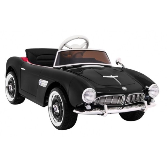 JOKO Elektrické autíčko BMW 507 Retro, penové kolesá, kožené sedadlo, USB, MP3, čierne
