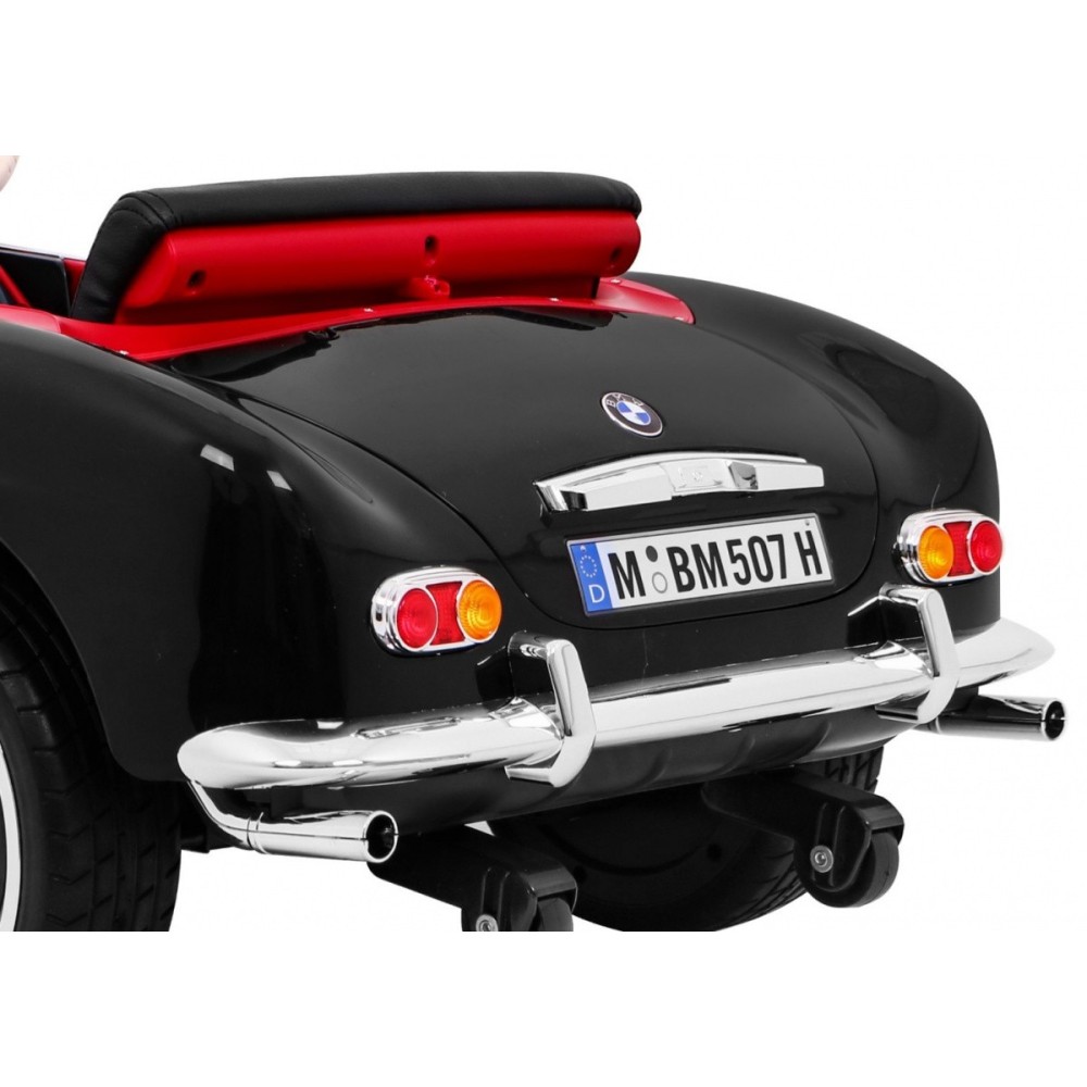JOKO Elektrické autíčko BMW 507 Retro, penové kolesá, kožené sedadlo, USB, MP3, čierne