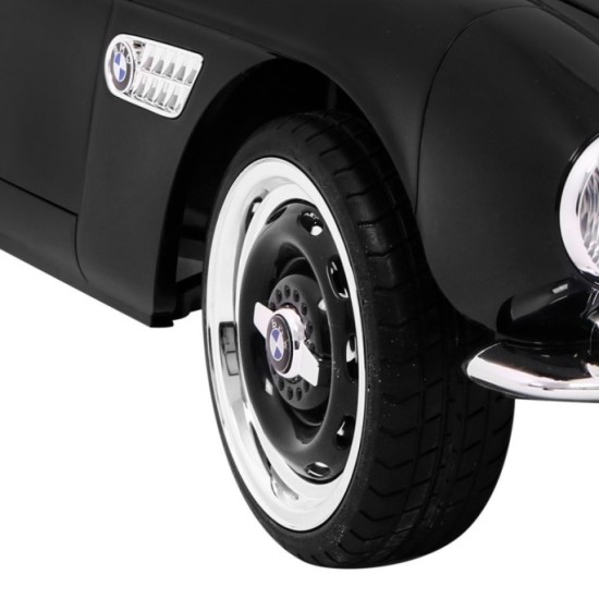 JOKO Elektrické autíčko BMW 507 Retro, penové kolesá, kožené sedadlo, USB, MP3, čierne
